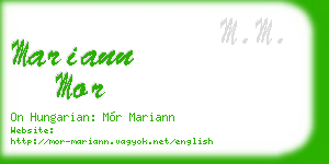 mariann mor business card